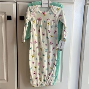 Carter's Butterfly and Polka Dot Sleep Sacks - White and Green